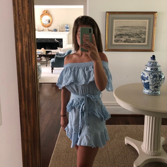 Top shop gingham off the shoulder tie dress - Picture 3 of 5